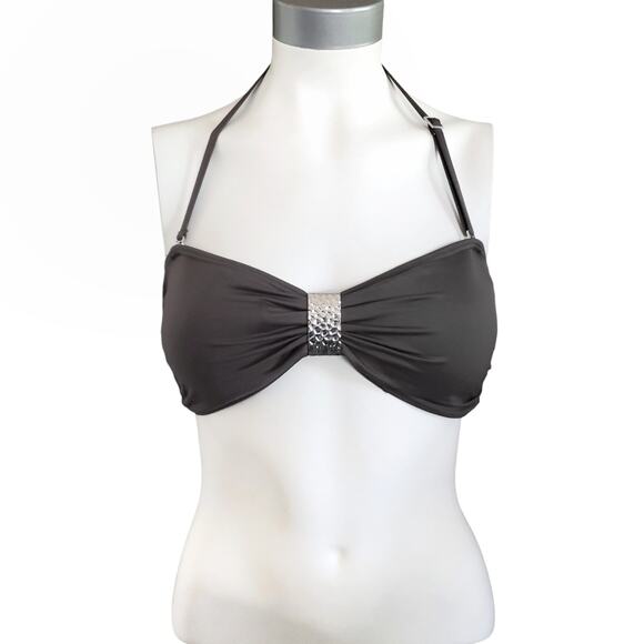 MICHAEL Michael Kors Other - MICHAEL KORS chocolate brown bandeau halter swim resort wear bikini top Size M